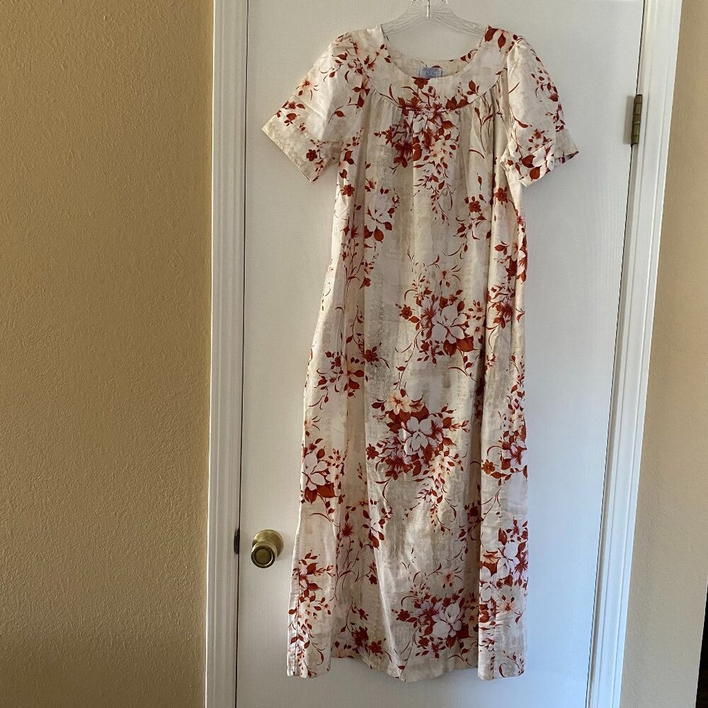 vintage sears floral short sleeve house dress w/ pockets